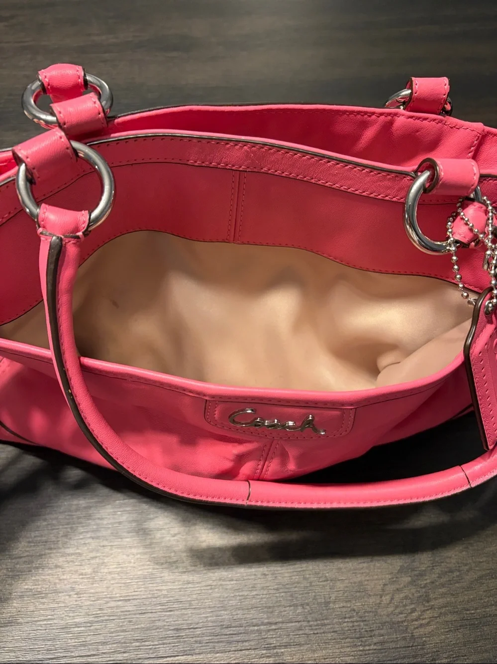 Coach Park Pink Leather Carryall Tote Shoulder Bag F19728